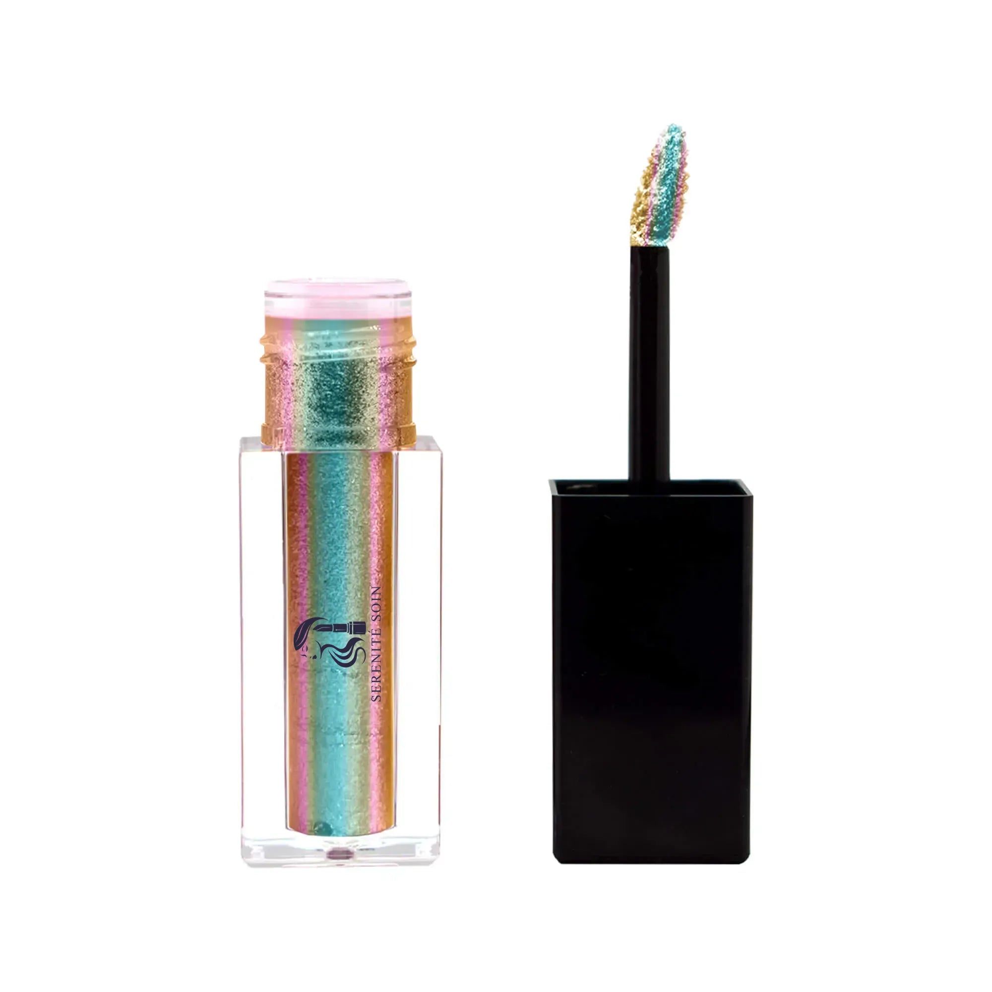 Sérénité Soin Liquid Shimmer - Goldie with radiant gold pigment formula delivering high-shine glow for eyes, lips and cheeks.